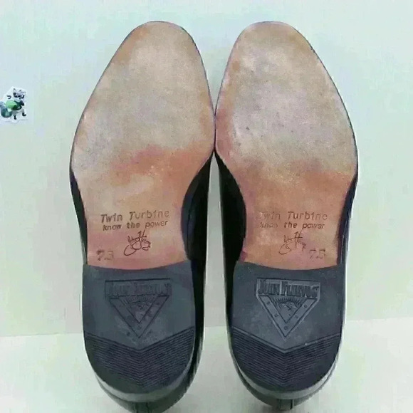 John Fluevog Twin Turbines 104 Prince St Men's Black Leather Oxford Shoe Sz M7.5 - Picture 11 of 12